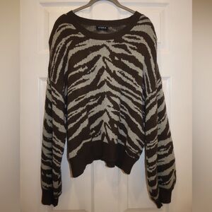 Storia Size L Zebra-print, Chunky Sweater